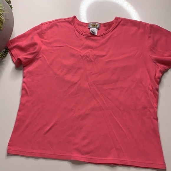 Talbots Short Sleeve Pink Crewneck Casual T-shirt medium - Picture 6 of 6